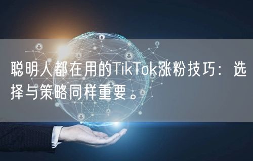 聪明人都在用的TikTok涨粉技巧：选择与策略同样重要。