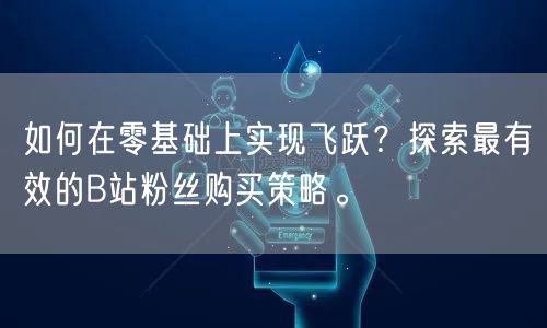 如何在零基础上实现飞跃？探索最有效的B站粉丝购买策略。
