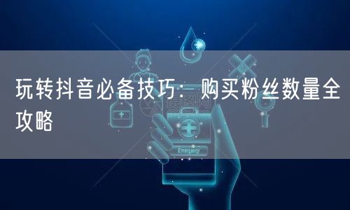 玩转抖音必备技巧：购买粉丝数量全攻略