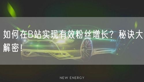 如何在B站实现有效粉丝增长？秘诀大解密！