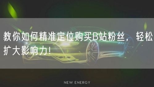 教你如何精准定位购买B站粉丝，轻松扩大影响力！