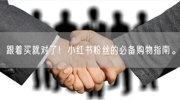 跟着买就对了！小红书粉丝的必备购物指南。