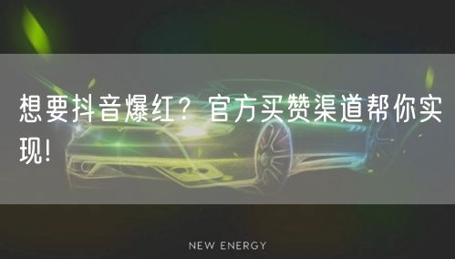 想要抖音爆红？官方买赞渠道帮你实现!