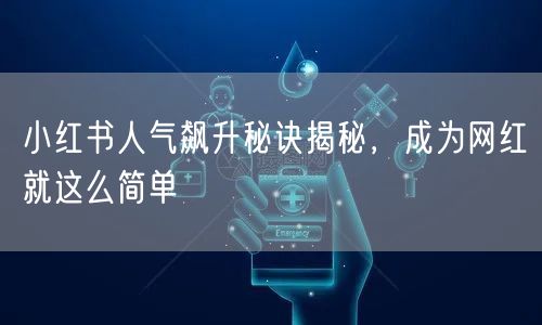 小红书人气飙升秘诀揭秘，成为网红就这么简单