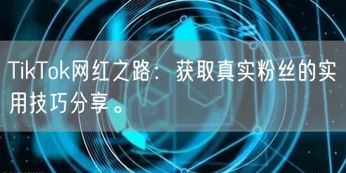 TikTok网红之路：获取真实粉丝的实用技巧分享。