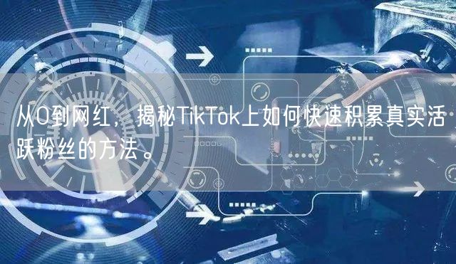 从0到网红，揭秘TikTok上如何快速积累真实活跃粉丝的方法。